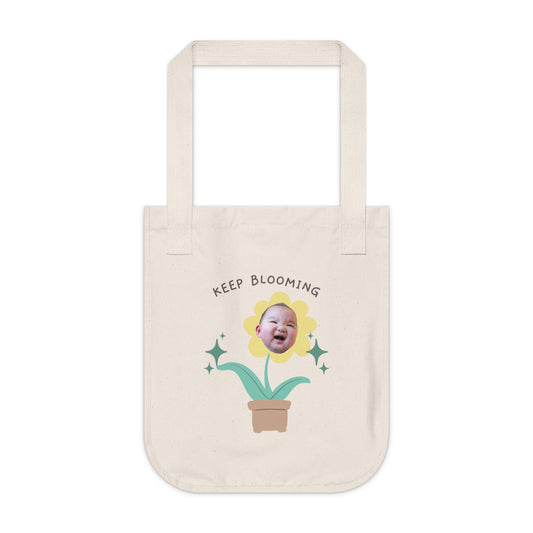 Mama Edition Personalized Canvas Tote Bag - Keep Blooming (100% Organic Cotton)