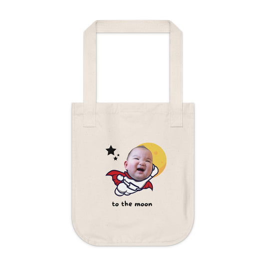 Mama Edition Personalized Canvas Tote Bag - To The Moon (100% Organic Cotton)